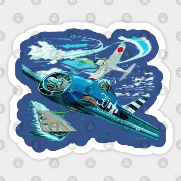 Famous WW2 Planes Grumman F4F Wildcat Sticker by F&L Design Co.